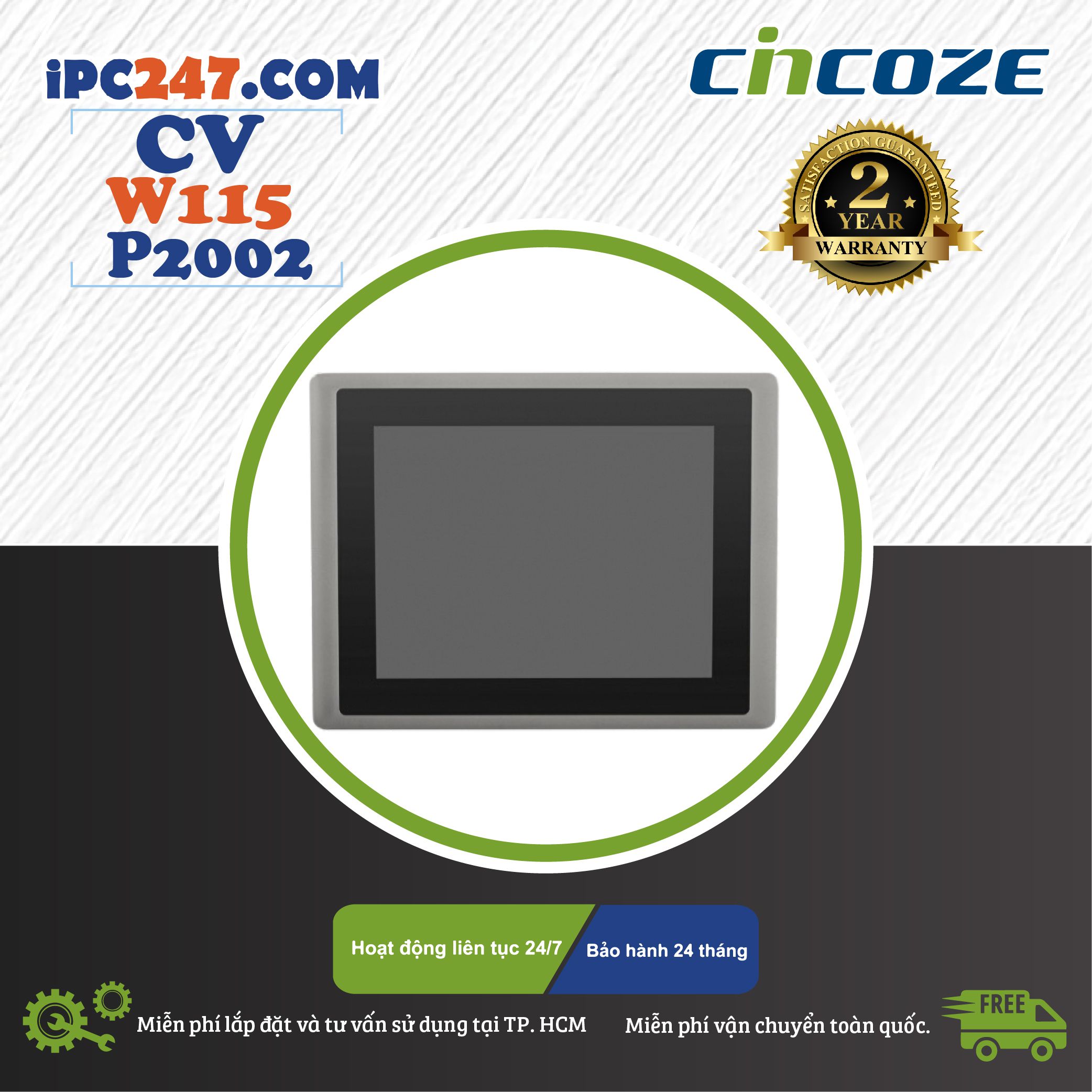 Máy tính công nghiệp không quạt dòng Cincoze P2002 BH CV W115P2002