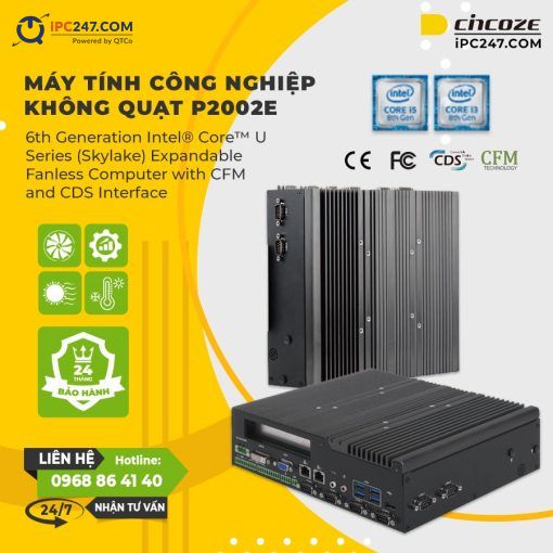 Máy tính công nghiệp không quạt Cincoze P2002