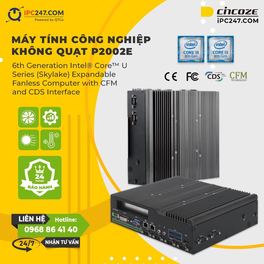 Máy tính công nghiệp không quạt Cincoze P2002 Máy tính công nghiệp không quạt Cincoze P2002