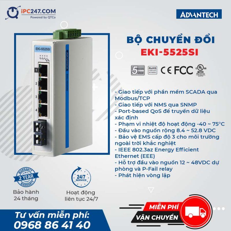 Máy tính công nghiệp EKI-5525SI do công ty Quyết Thắng phân phối tại Việt Nam. Liên hệ chúng tôi theo Hotline 0968 86 41 40 để biết thêm chi tiết