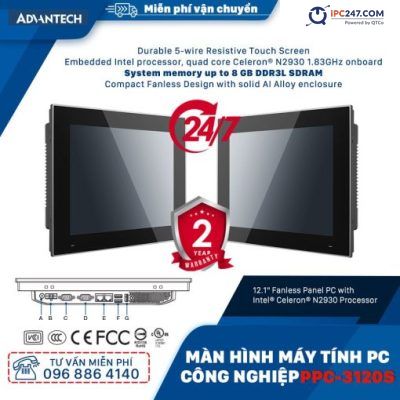 Máy tính công nghiệp màn hình cảm ứng PPC-3120S (12.1")