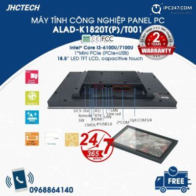 MÁY TÍNH CẢM ỨNG CÔNG NGHIỆP ALAD-K1820T(P)/T001 (INTEL CORE I3-6100U)