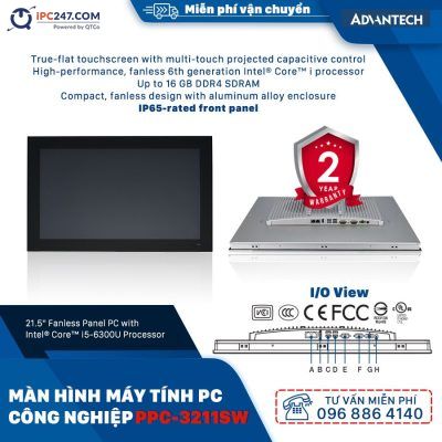 21.5" Fanless Panel PC with Intel® Core™ i5-6300U Processor