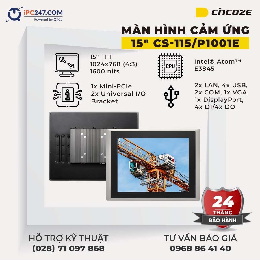 Màn hình cảm ứng Cincoze CS-115-P1001E man-hinh-cam-ung-cincoze-CS-115-P1001E