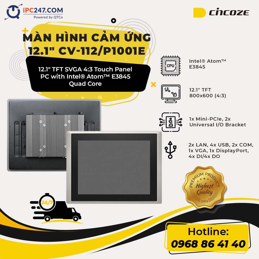 Màn hình cảm ứng Cincoze CV-112-P1001E man-hinh-cam-ung-cincoze-CV-112-P1001E