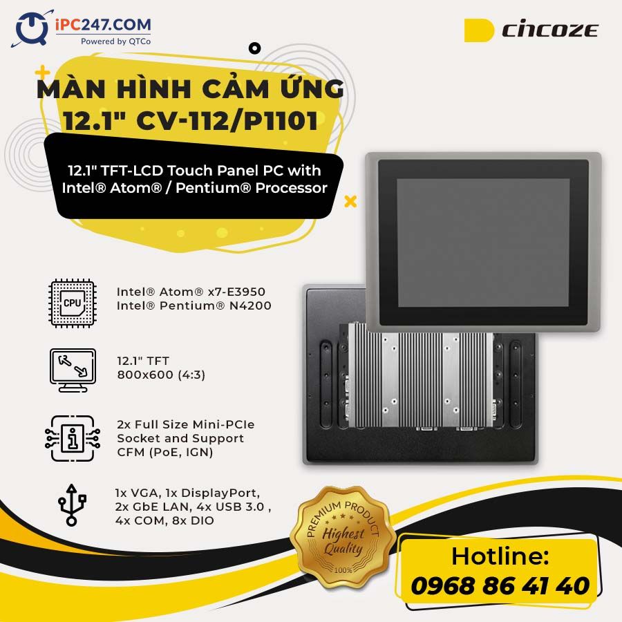 Màn hình cảm ứng Cincoze CV-112-P1101 man-hinh-cam-ung-cincoze-CV-112-P1101