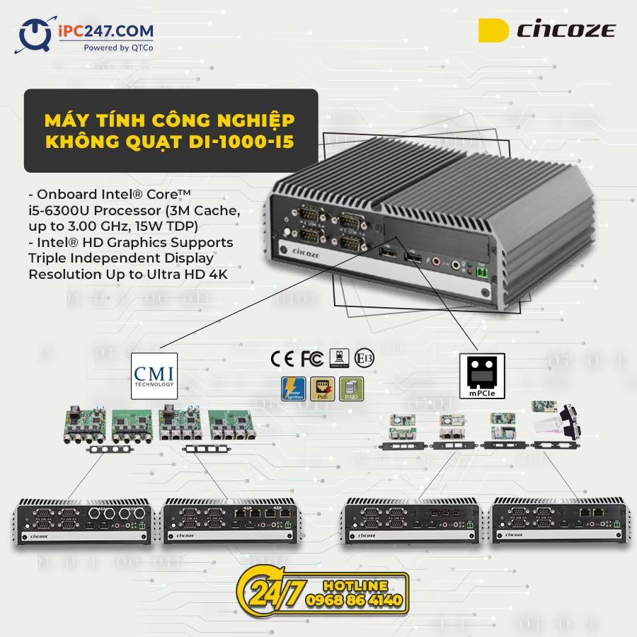 Máy tính công nghiệp không quạt Cincoze DI-1000-I5 may-tinh-khong-quat-cincoze-DI-1000-I5
