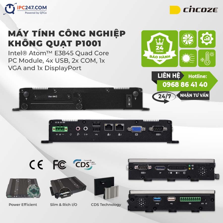 Màn hình cảm ứng Cincoze P1001 may-tinh-khong-quat-cincoze-P1001
