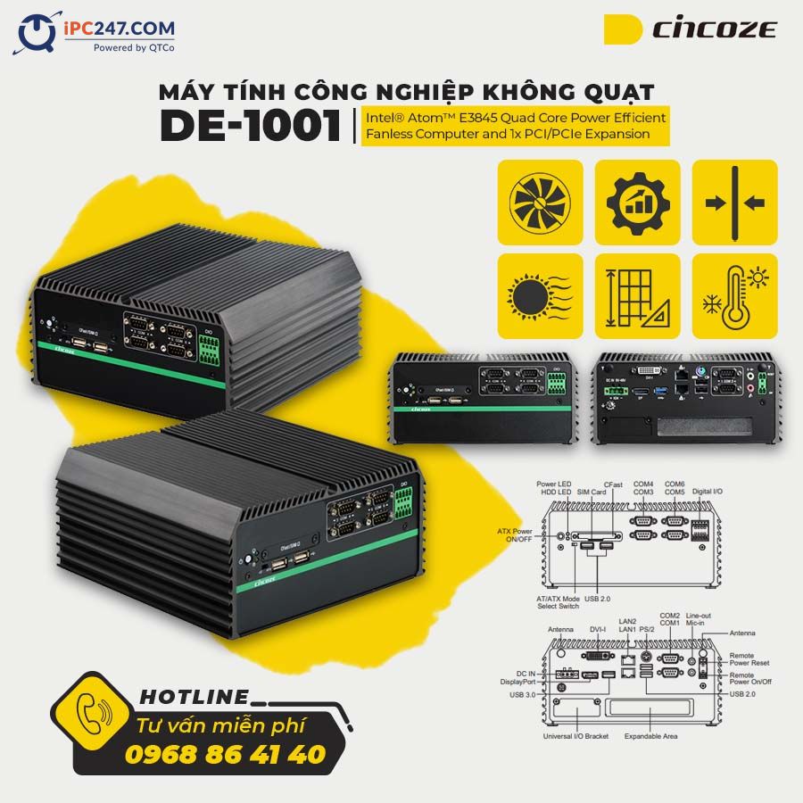 Máy tính công nghiệp không quạt Cincoze DE-1001 may-tinh-khong-quat-cincoze-DE-1001