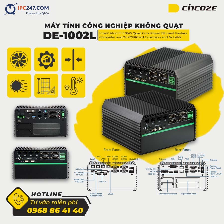Máy tính công nghiệp không quạt Cincoze DE-1002L may-tinh-khong-quat-cincoze-DE-1002L