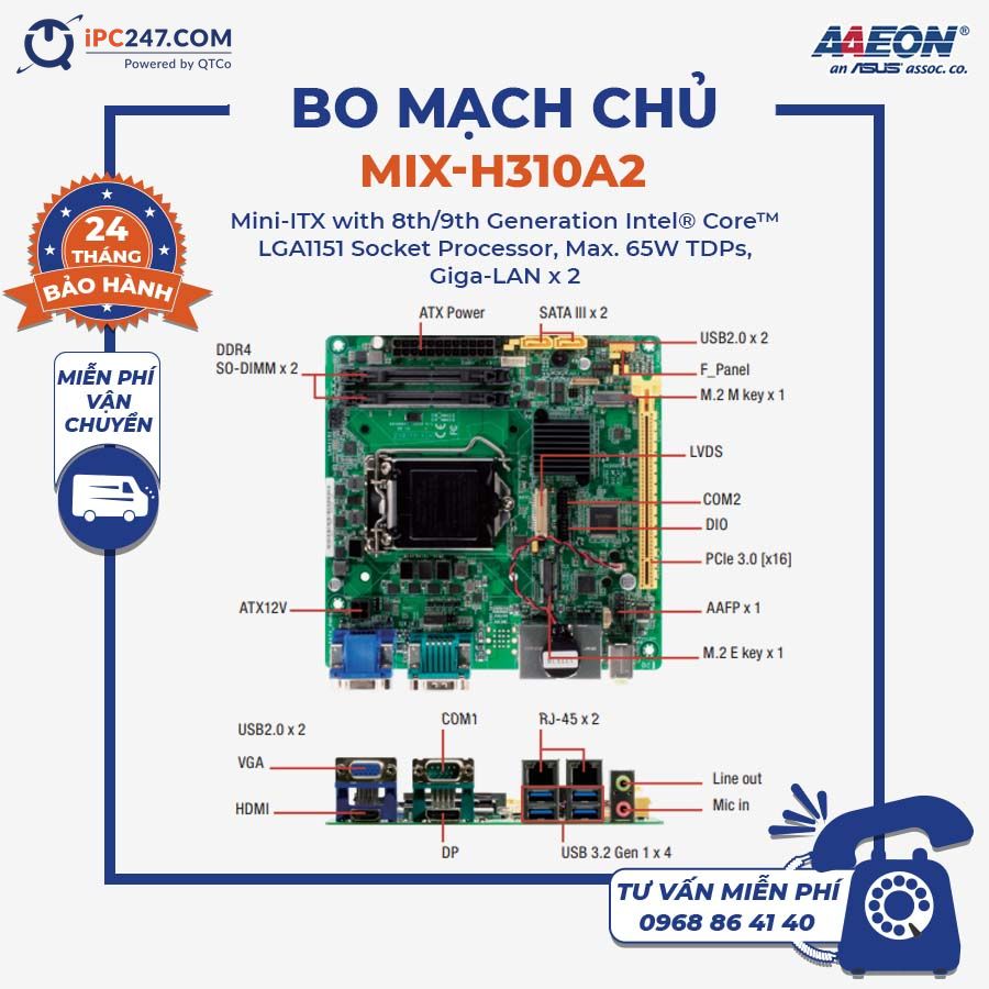 Bo mạch chủ MIX-H310A2 bo-mach-chu-MIX-H310A2