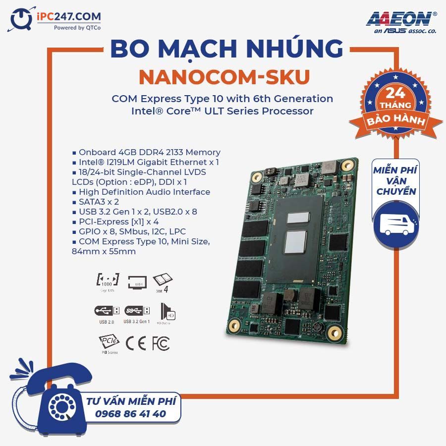 Bo mạch nhúng NanoCOM-SKU bo-mach-nhung-NanoCOM-SKU