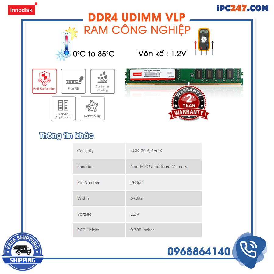DDR4 UDIMM VLP do cong ty Quyet Thang phan phoi DDR4 UDIMM VLP