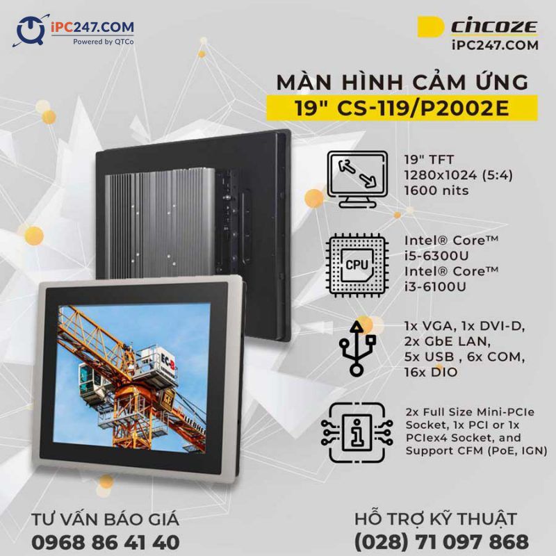 Panel PC công nghiệp Cincoze sản xuất