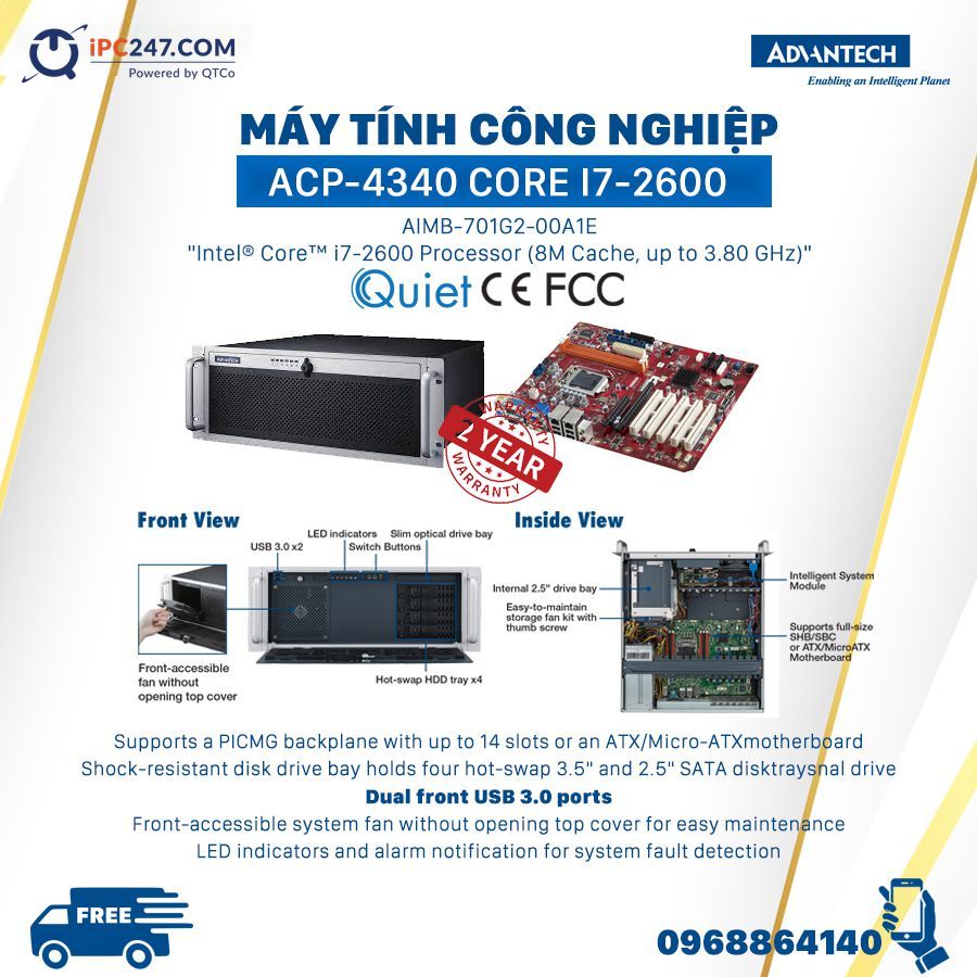 May tinh cong nghiep acp-4340 core i7-2600 do Cong ty Quyet Thang phan phoi May tinh cong nghiep acp-4340 core i7-2600
