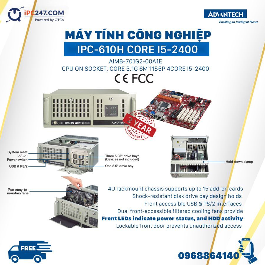 May tinh cong nghiep IPC-610H core i5-2400 do Cong ty Quyet Thang phan phoi May tinh cong nghiep IPC-610H core i5-2400