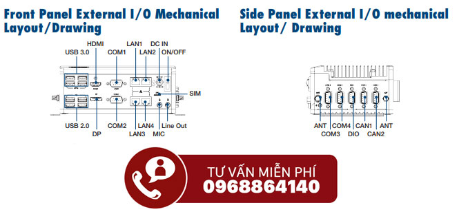 Hệ thống nhúng không quạt EPC-C301 Advantech