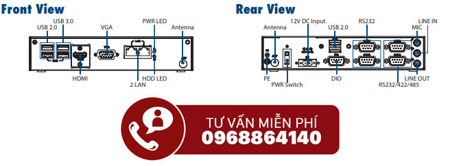 Máy tính nhúng mỏng không quạt EPC-S101CD-S6A1 Advantech