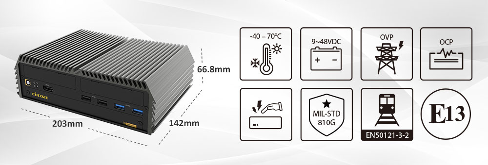Cincoze DI 1100 Compact design and international certification 1