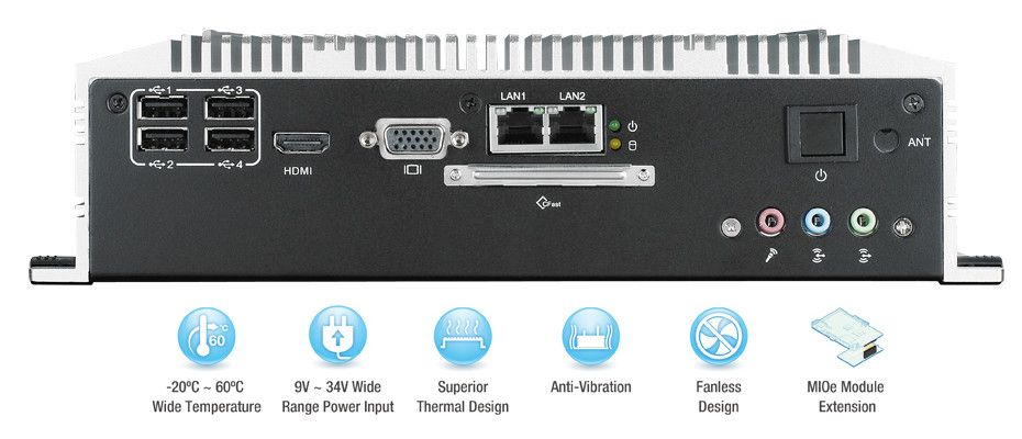 Máy tính nhúng siêu mỏng không quạt Advantech ARK-1551 mã ARK-1551-U0A1