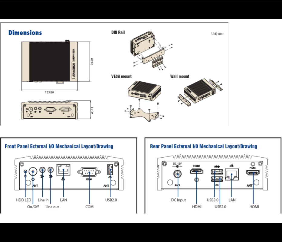 May tinh nhung Advantech ARK 1123H ma ARK 1123H U0A3