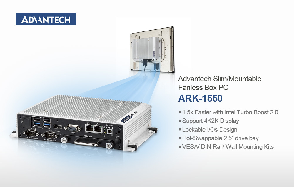 Máy tính nhúng không quạt Advantech ARK-1550-S6A1E may tinh0nhung khong quat advantech