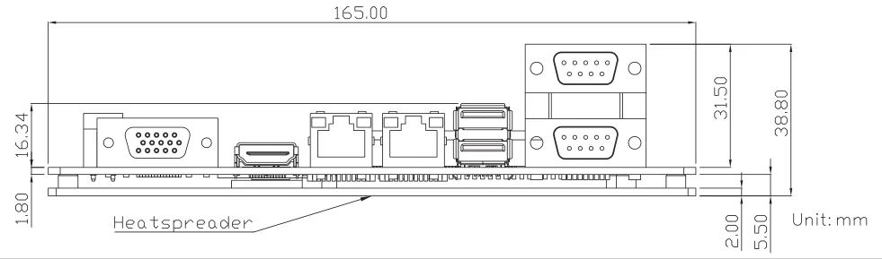 Bản vẽ chiều cao và chiều dài EPIC-BT07 (mm)