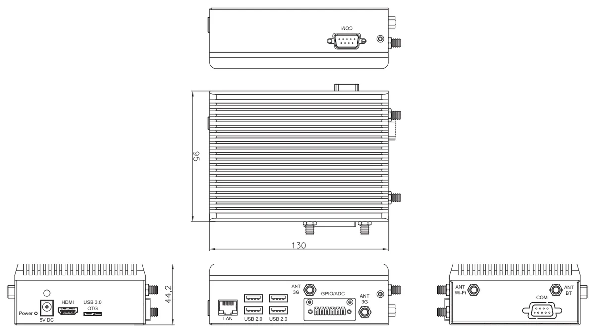 Bản vẽ kích thước AIOT-IGWS01 (mm)