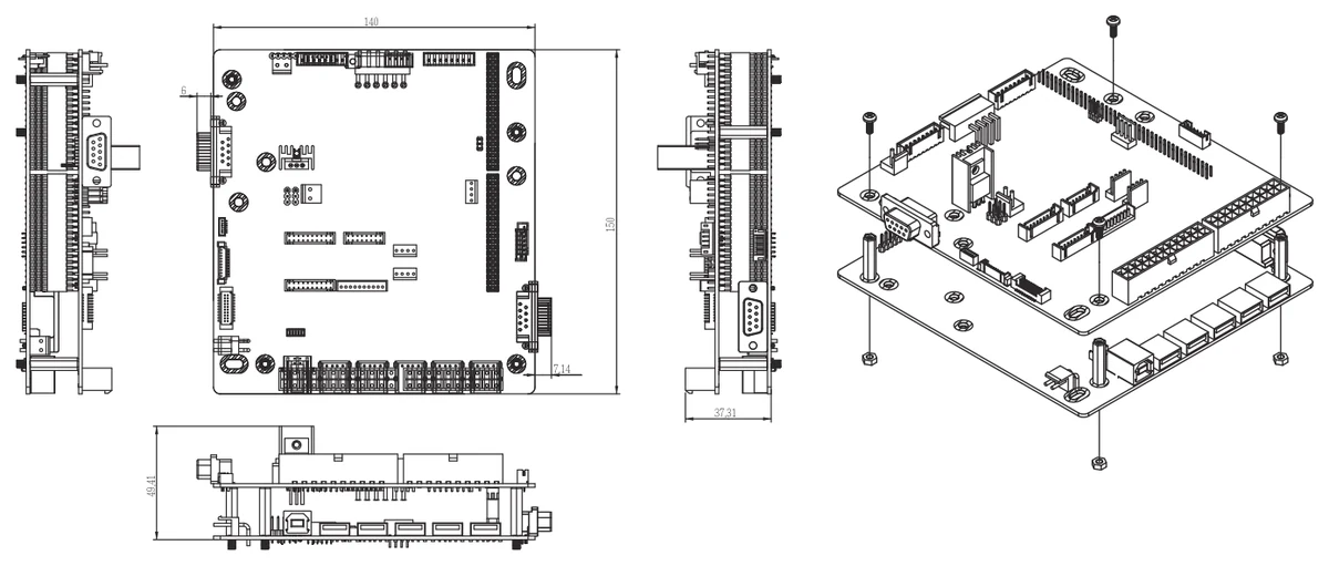 Bản vẽ kích thước AIOT-MSSP01 (mm)