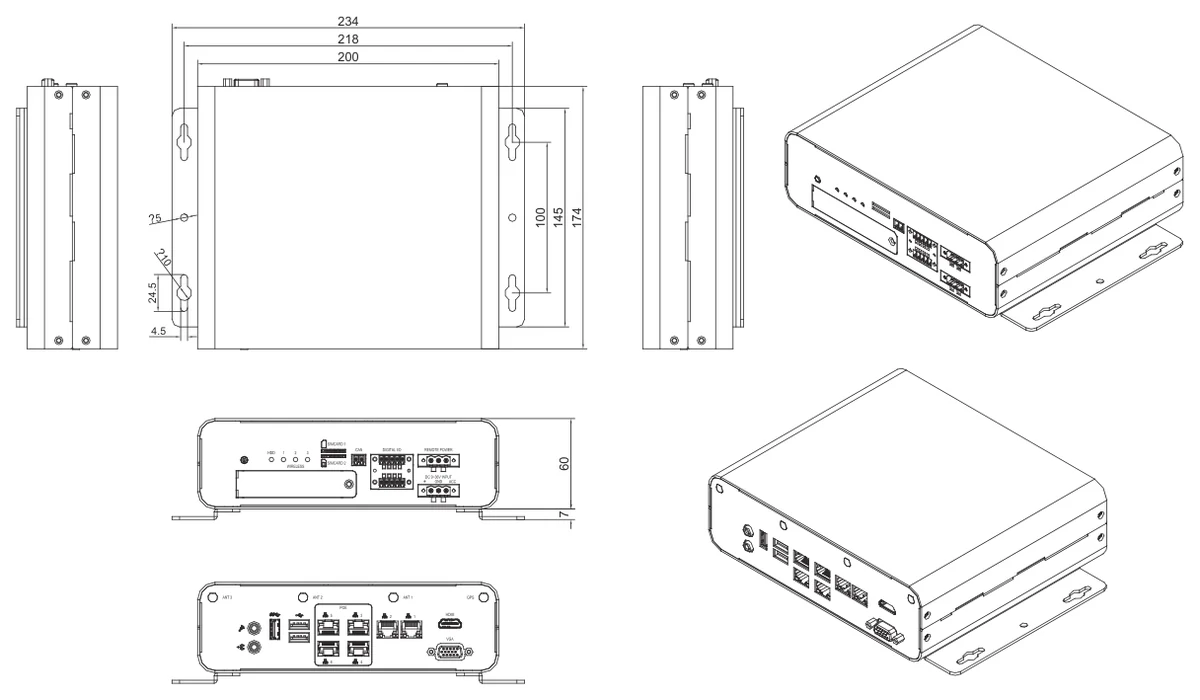 Bản vẽ kích thước VPC-3300S (mm)
