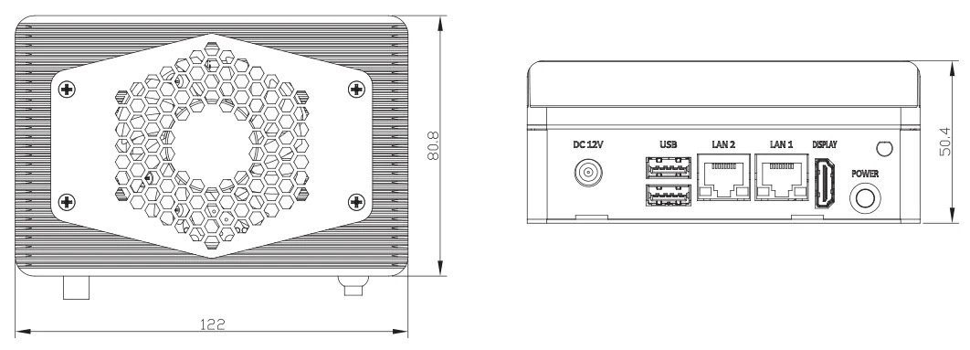 Bản vẽ kích thước và bố trí cổng PICO-APL4-SEMI (mm)