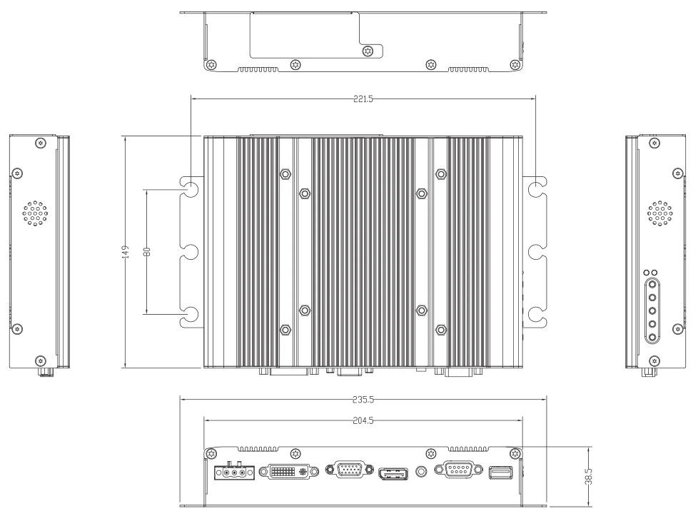 Bản vẽ kích thước module M1001 (mm)
