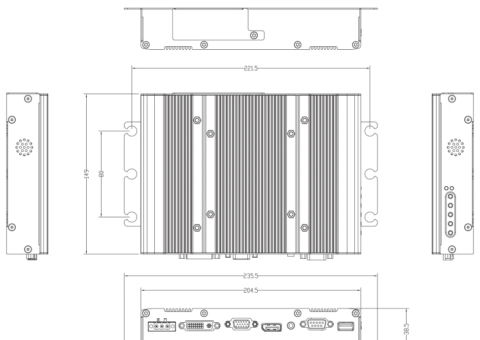 Bản vẽ kích thước mô-đun M1001 (mm)