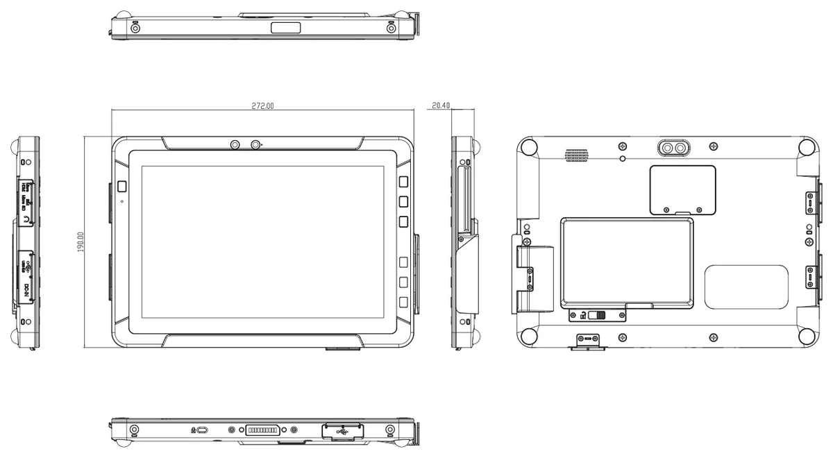Bản vẽ kích thước RTC-1010M (mm)