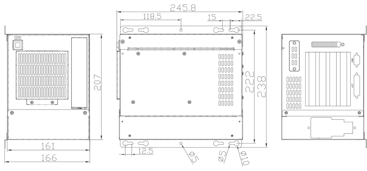 Bản vẽ kích thước AAEON AEC-204 (mm)