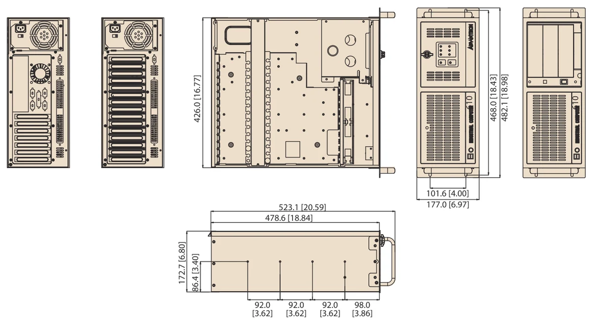 Bản vẽ kích thước IPC-610H (mm)