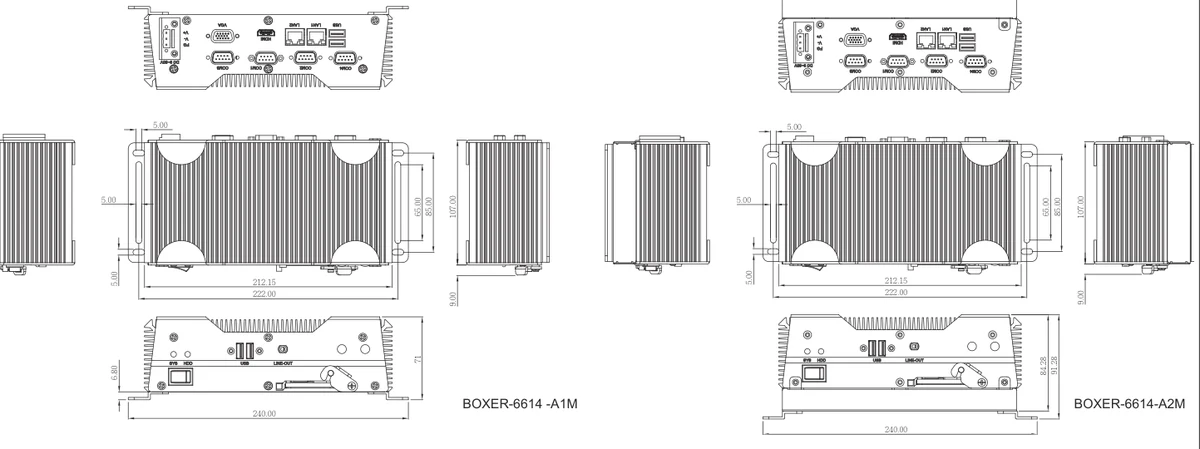 Bản vẽ kích thước BOXER-6614 (mm)