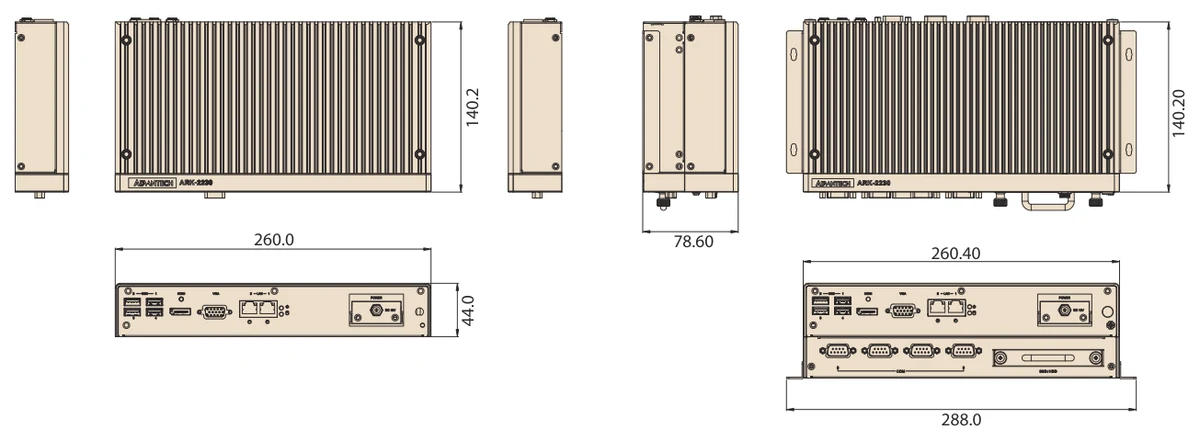 Bản vẽ kích thước ARK-2230L (mm)