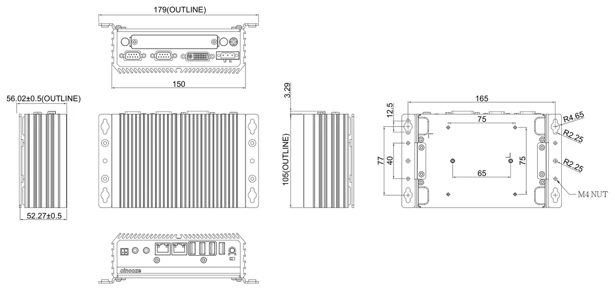 Bản vẽ kích thước DA-1000-J19 (mm)