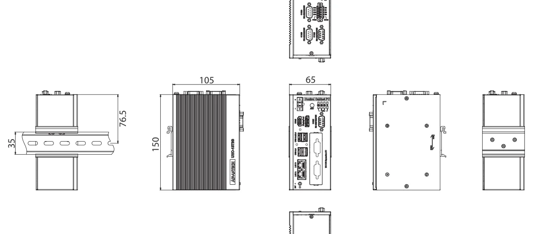 Bản vẽ kích thước UNO-1372G-J (mm)