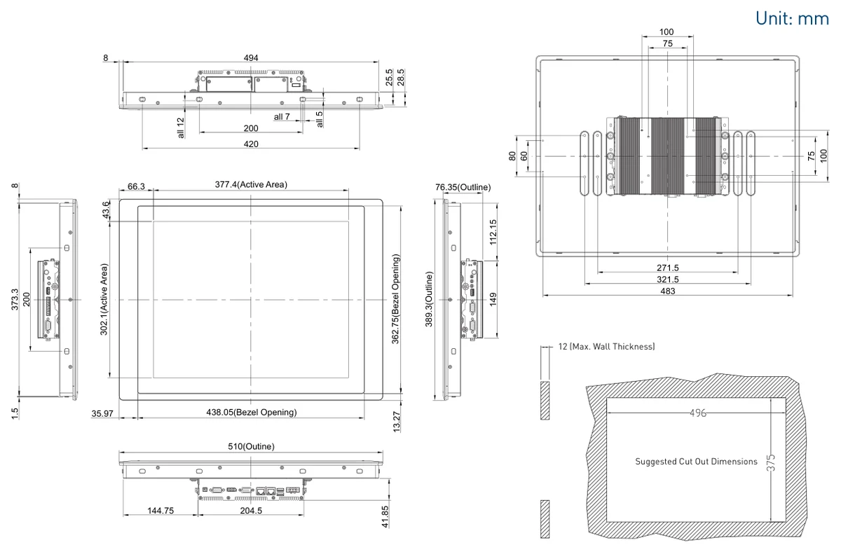 Bản vẽ kích thước CS-119/P1101 (mm)