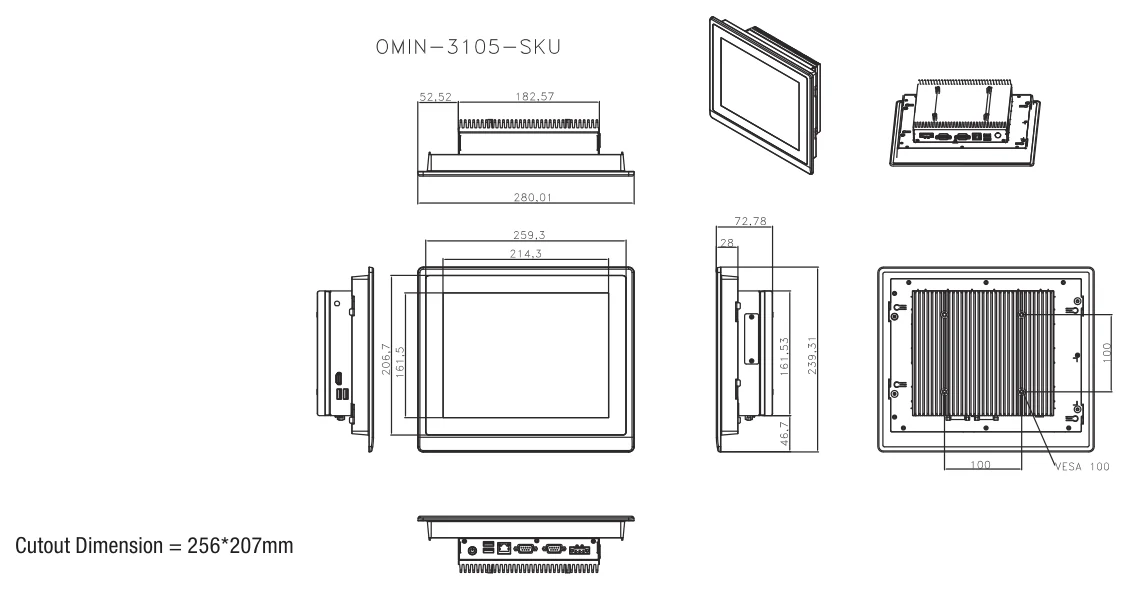 Bản vẽ kích thước OMNI-3105-SKU (mm)