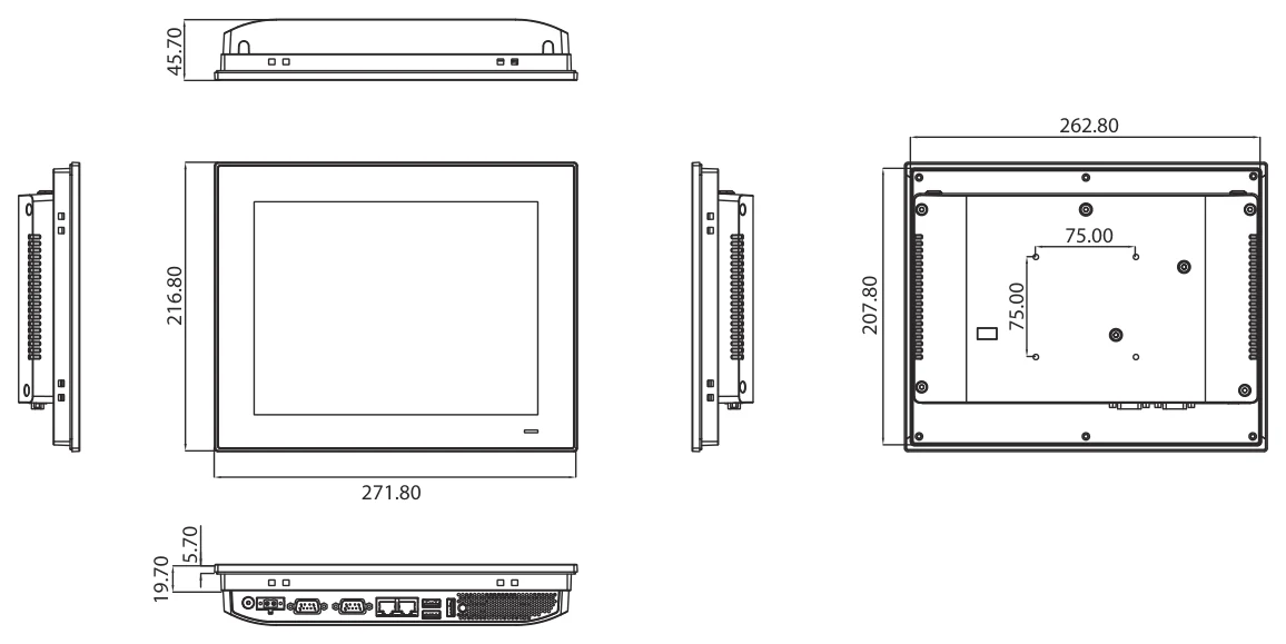 Bản vẽ kích thước PPC-3100S (mm)