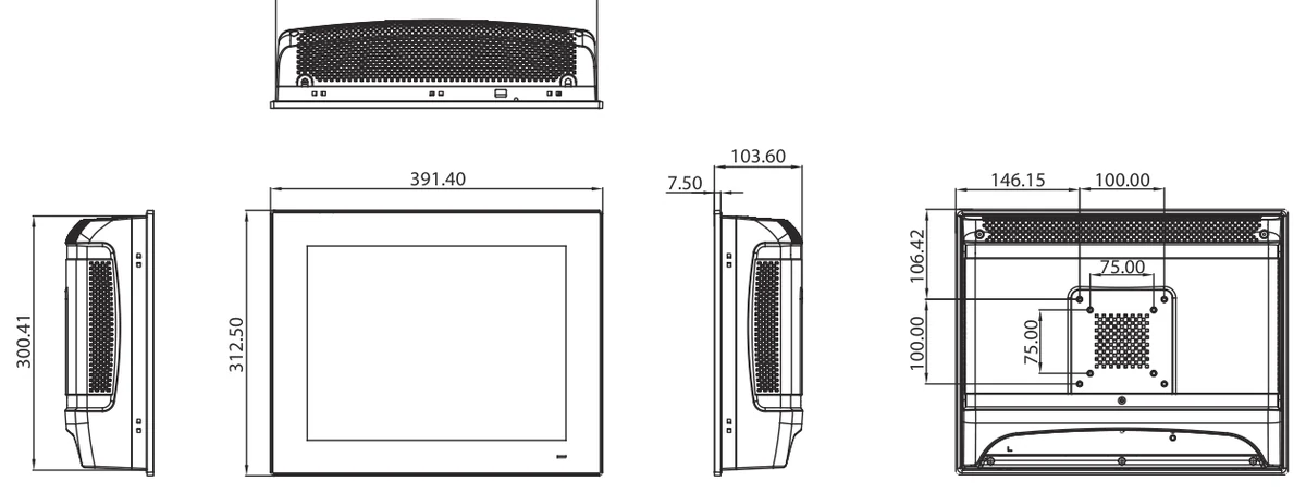 Bản vẽ kích thước PPC-6151C (mm)