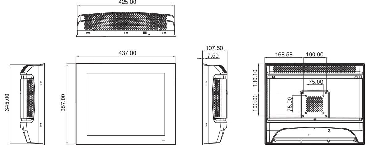 Bản vẽ kích thước PPC-6171C (mm)