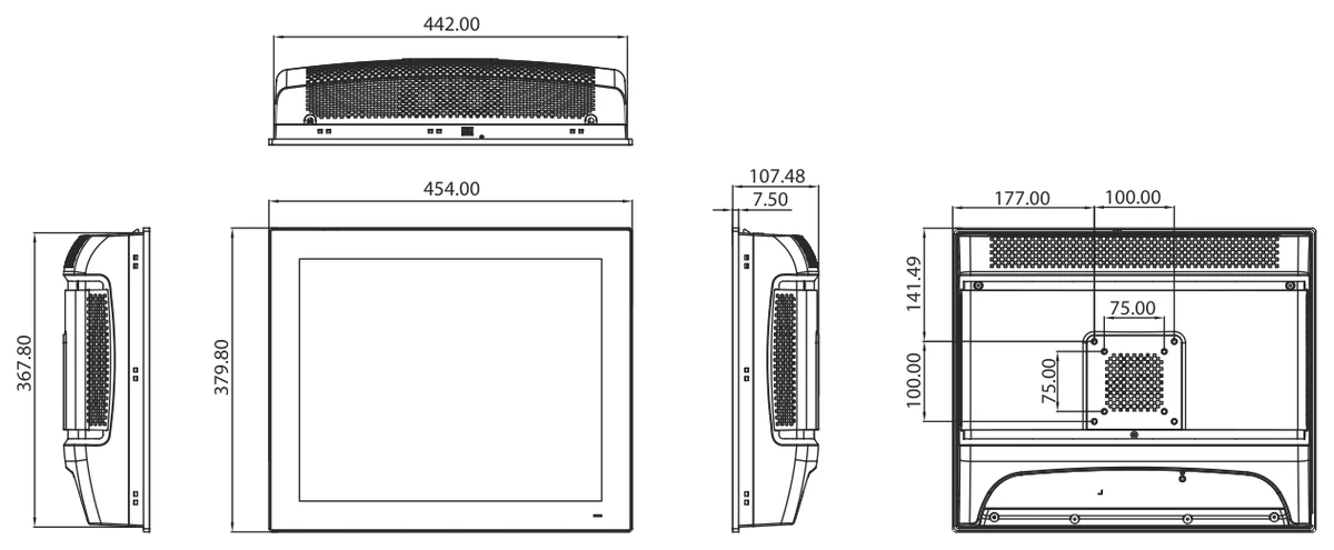 Bản vẽ kích thước PPC-6191C (mm)