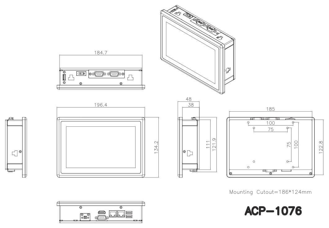 Bản vẽ kích thước ACP-1076 (mm)