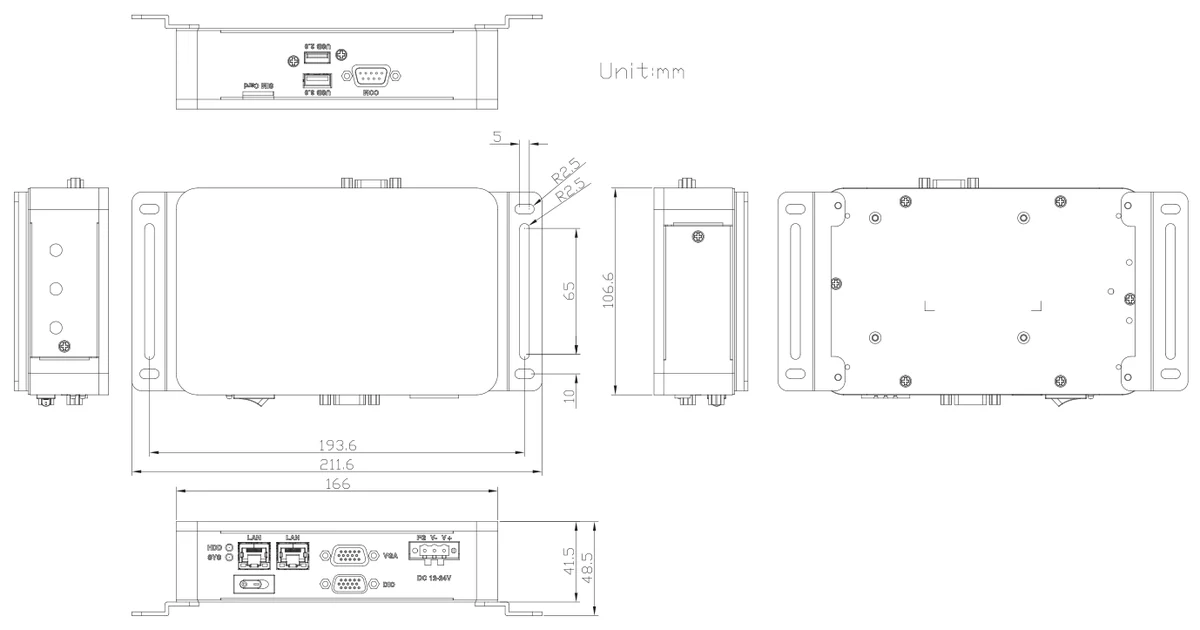 Bản vẽ kích thước BOXER-6404U (mm)