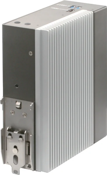 AAEON BOXER-6750 nhìn từ phía sau với kẹp DIN rail