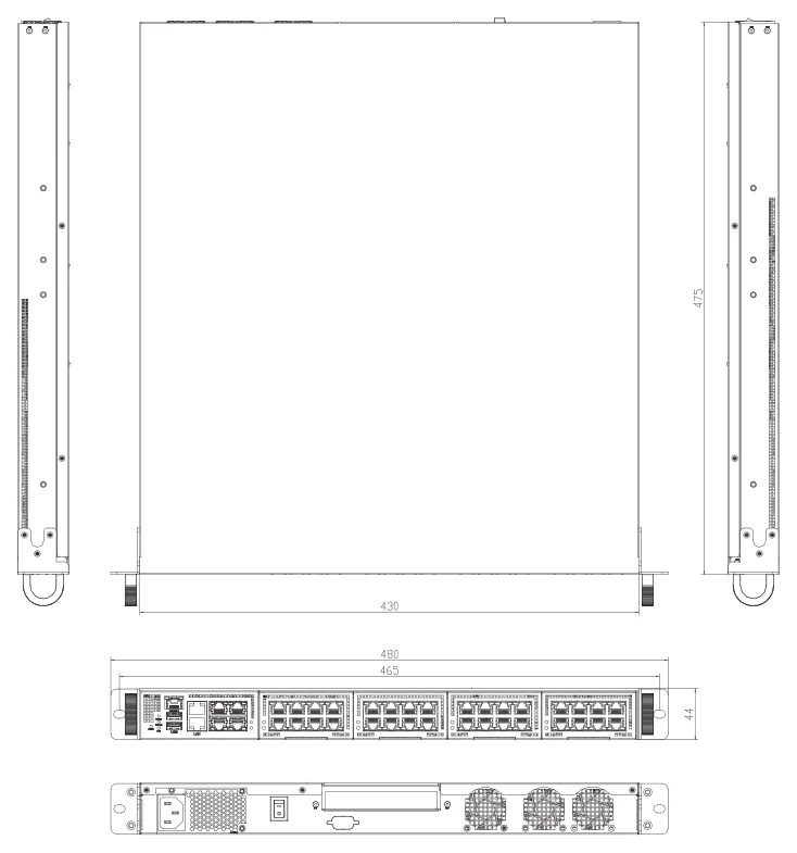 Bản vẽ kích thước FWS-7820 (mm)